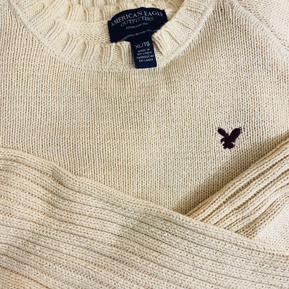 2 - American Eagle Men's Sweaters Blue/Cream - Picture 3 of 4